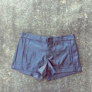 Vintage 1990s Black Vegan Leather Shorts Hot Pants